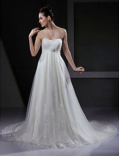 Classical Ball Gown Beading Strapless Sleeveless Chapel Train Sa