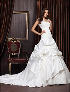 Classical Ball Gown Beading Strapless Sleeveless Chapel Train Sa